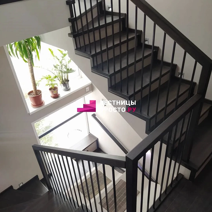 Обшивка бетонной лестницы лиственница,металл 2021 Лестницы-просто